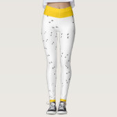 Zwart-wit Crazy Chicken Run | Gele Pop Leggings (Voorkant)