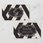 Zwart Wit Cream & Gold Boutique Visitekaartje (Voorkant / Achterkant)