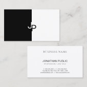 Zwart wit, creatief, minimalistisch design modern visitekaartje (Voorkant / Achterkant)