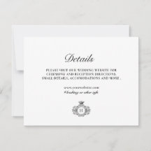 Zwart-wit Crest Monogram Behuizing Kaart