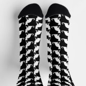 Zwart-wit crew sokken met schattig kattenontwerp (Top)