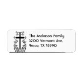 Zwart-wit Cross Address Label (Voorkant)