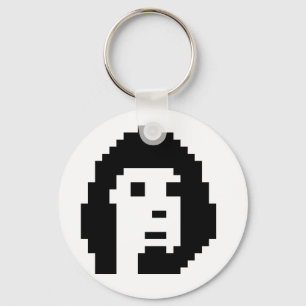 Zwart wit cryptopunk sleutelhanger