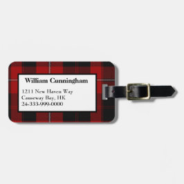 Zwart-wit Cunningham Tartan Bagagelabel