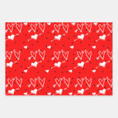 Zwart-wit Cupids hartpatroon Inpakpapier Vel (Voorkant 3)