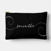Zwart-wit Curly Handtekening Naam Etui (Voorkant)