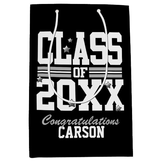 Zwart/wit cursusjaar medium cadeauzakje (Voorkant)