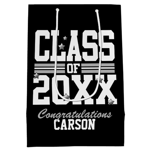 Zwart/wit cursusjaar medium cadeauzakje (Achterkant)