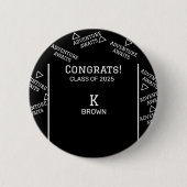 Zwart-wit Custom Afstuderen Button (Voorkant)