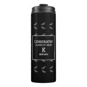 Zwart-wit Custom Afstuderen Thermische Tumbler Thermosbeker (Voorkant)