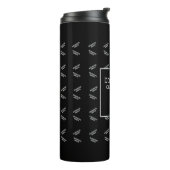 Zwart-wit Custom Afstuderen Thermische Tumbler Thermosbeker (Gedraaid links)