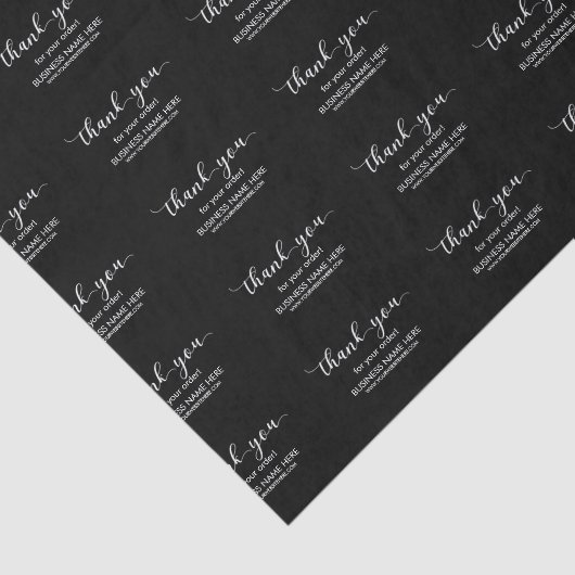 Zwart & wit Custom Bedankt Business Tissuepapier (Detail)