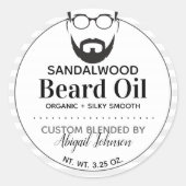 Zwart-wit Custom Blended Mannen Ronde Sticker (Voorkant)