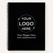 Zwart-wit Custom Business Logo Notitieboek (Voorkant)