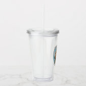 Zwart & Wit Custom Circle Pet Photo Gift Acryl Drinkbeker (Rechts)