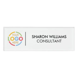 Zwart-wit Custom Company Logo Personeel Naambadge