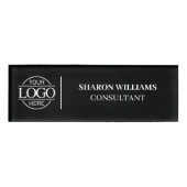 Zwart-wit Custom Company Logo Personeel Naambadge (Voorkant)