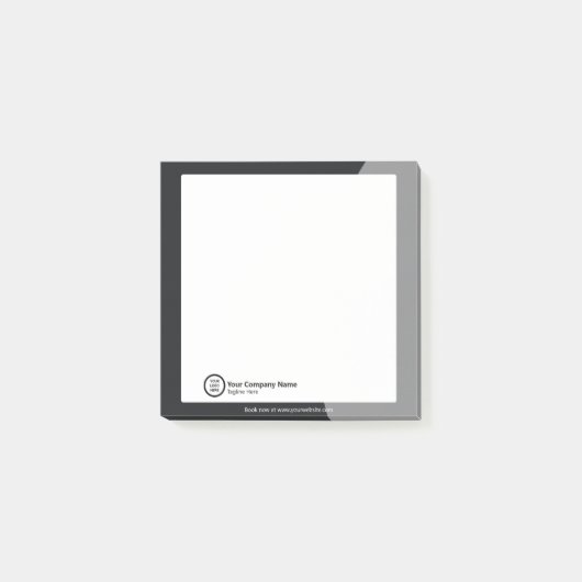 Zwart-wit Custom Company Logo Professional Post-it® Notes (Voorkant)