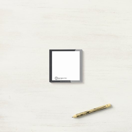 Zwart-wit Custom Company Logo Professional Post-it® Notes (Op bureau)