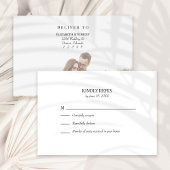 Zwart-wit Custom Foto Bruiloft RSVP Kaart