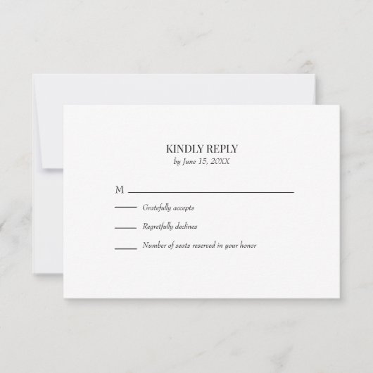 Zwart-wit Custom Foto Bruiloft RSVP Kaart (Voorkant)