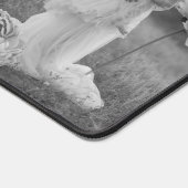 Zwart-wit Custom Foto Hart Valentijnsdag Bureaumat (Hoek)