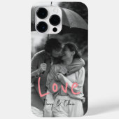 Zwart-wit Custom Foto Roze Liefde Typografie Case-Mate iPhone Case (Achterkant)