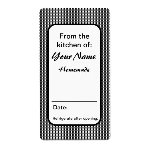 Zwart-wit Custom Jar Labels Jouw namen toevoegen (Voorkant)