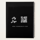 Zwart wit custom logo business QR code 2026 Planner (Achterkant)