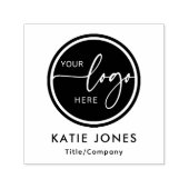Zwart-wit Custom Logo Business Zelfinktende Stempel (Design)