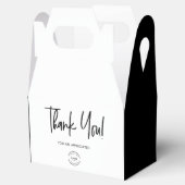 Zwart wit Custom Logo Personeel waardering eenvoud Bedankdoosjes (Geopend)