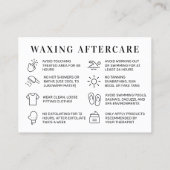 Zwart-wit Custom Logo Waxing Aftercare Kaart Visitekaartje (Achterkant)