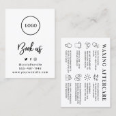 Zwart-wit Custom Logo Waxing Aftercare Kaart Visitekaartje (Voorkant / Achterkant)
