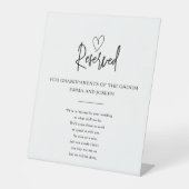 Zwart-wit Custom Memorial in de Hemel bruiloft Reclamebord Met Voetstuk (Voorkant)