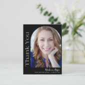 Zwart Wit Custom Modern Photo Arch Afstuderen Bedankkaart (Staand voorkant)