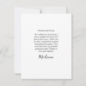 Zwart Wit Custom Modern Photo Arch Afstuderen Bedankkaart (Achterkant)