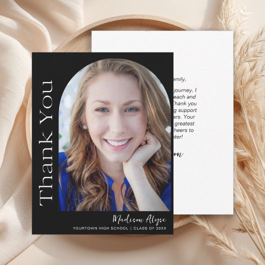 Zwart Wit Custom Modern Photo Arch Afstuderen Bedankkaart