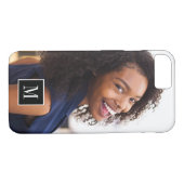 Zwart-wit Custom Monogram 1 Fotocollage Case-Mate iPhone Case (Achterkant (Horizontaal))
