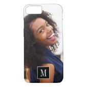 Zwart-wit Custom Monogram 1 Fotocollage Case-Mate iPhone Case (Achterkant)