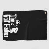 Zwart-wit Custom Monogram De Golf Vader Golfhanddoek (Horizontaal)