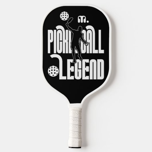 Zwart-wit Custom Monogram Pickleball Legend Pickleball Paddle (Achterkant)
