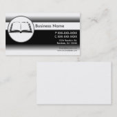 Zwart wit custom open boek visitekaartjes (Voorkant / Achterkant)