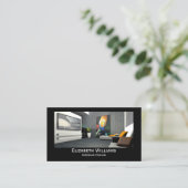 Zwart-wit Custom Photo Interior Design Visitekaartje (Staand voorkant)