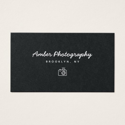 Zwart-wit Custom Photographer Visitekaartje (Voorkant)