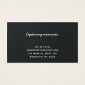 Zwart-wit Custom Photographer Visitekaartje (Achterkant)