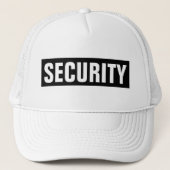 Zwart Wit Custom Text Security Sjabloon Unisex Trucker Pet (Voorkant)