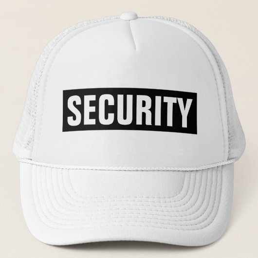 Zwart Wit Custom Text Security Sjabloon Unisex Trucker Pet (Voorkant)