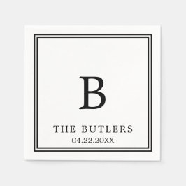 Zwart-wit Custom Wedding Cocktail servetten