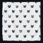 Zwart-wit Cute Cat Patroon Bandana<br><div class="desc">Zwart-wit Cute Cat Patroon</div>