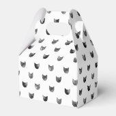 Zwart-wit Cute Cat Patroon Bedankdoosjes (Achterkant)